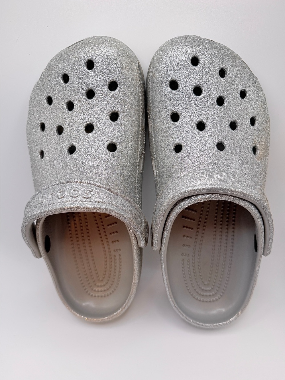 NWOT CROCS Clog in Silver Glitter W8/M6